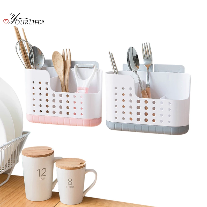 

OYOURLIFE Wall Mounted Type Tableware Draining Rack Chopstick Spoon Fork Organizers Kitchen Detachable Cutlery Drainer Holder