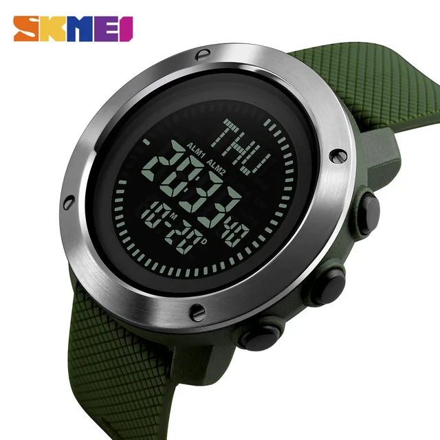 

Skmei Brand Compass Men LED Digital Military Watch, 50M Dive Swim Military Men Sports Watches Fashion Compass Wristwatches 1293