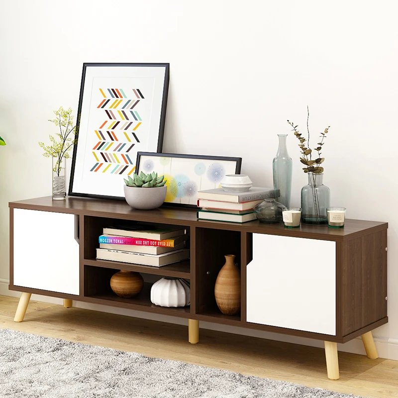 

Living room wooden TV cabinet Solid Wood Storage Cabinet modern Tea table fashion wood grain stretchable Chinese style