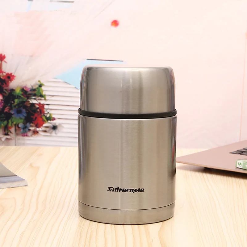 cheap 700ml Thermos stainless steel food container portable bag thermal lunch box gold soup jar children termos outside present brush