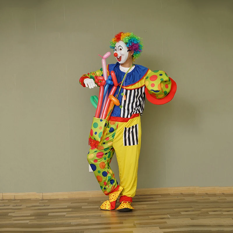 2017 Праздничная мужчины клоун костюм полиэстер смешно производительность