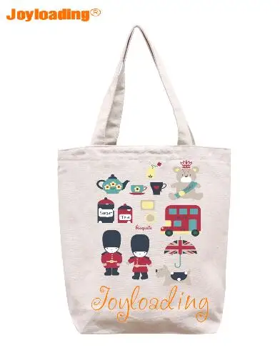 Joyloading домашняя креативная мультяшная британская туристическая дизайнерская многоразовая продуктовая хозяйственная сумка на молнии Складная Сумка-тоут - Цвет: Черный