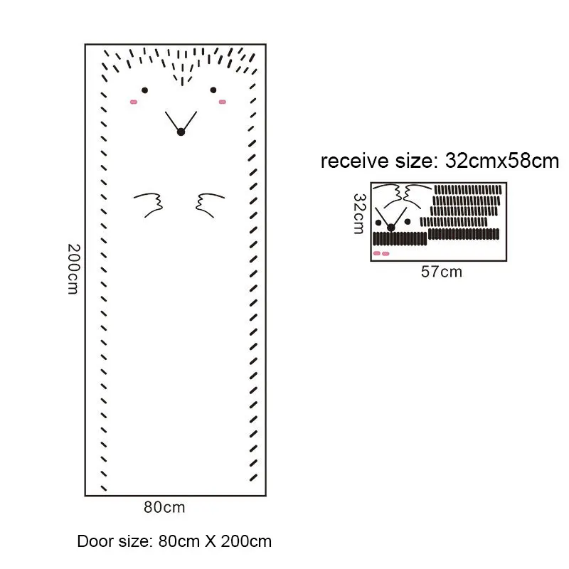 10 видов мультяшных милых животных, панды, кошки, наклейки на дверь для детской комнаты, декоративные наклейки на стены, домашний декор, наклейки на стену