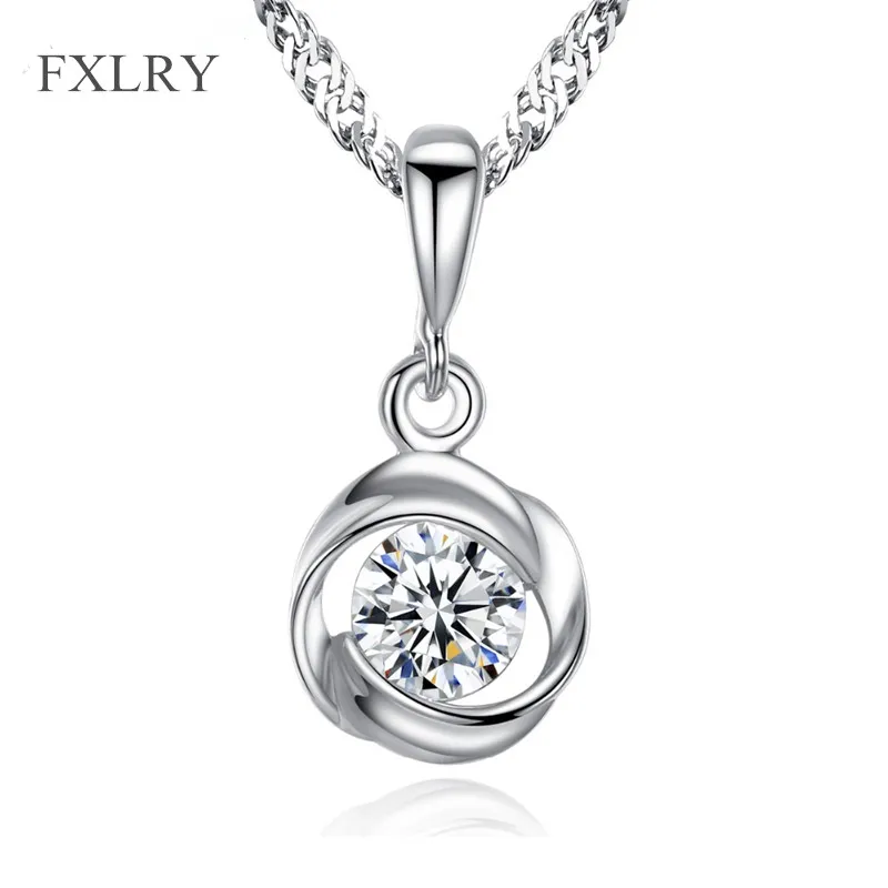 

FXLRY New Design Fashion Women S925 Sterling Silver Micro Paved Zircon Single Eight Hearts And Eight Arrows Zircon Pendant Neckl