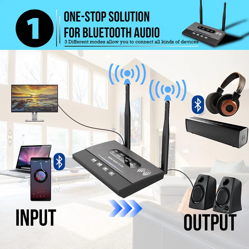 3 в 1 большой диапазон Bluetooth 5 0 передатчик приемник NFC аудио адаптер aptX LL HD