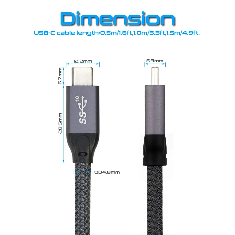 Кабель STOD USB 3,1 Gen 2 type C к USB C PD 100 Вт Быстрая зарядка 5A супер данные для Macbook huawei samsung Mi hp USB-C шнур зарядного устройства