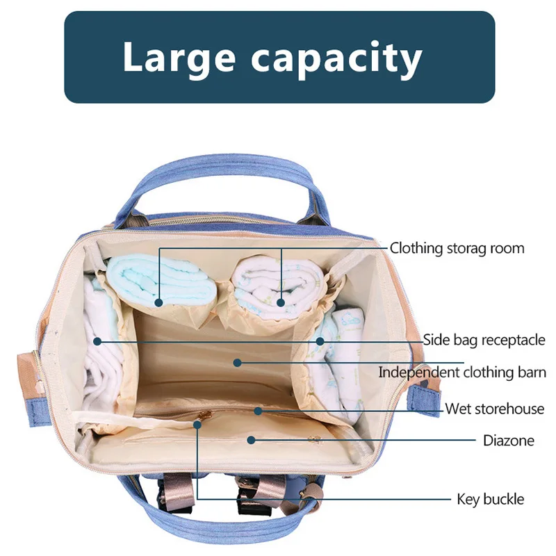 Diaper Bag Travel Mummy Backpack Maternity Nappy Changing Bags Large Capacity Waterproof Nursing Bag Wet Swan Bag For Baby Care (4)