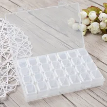 1 Pc 28 x Powder Paillette Rhinestone Nail Storage Box Case Plastic Container Nail Art Accessories