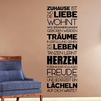 

Sticker Citation Zuhause Ist Wo Die Liebe Wohnt Vinyl Wall Art Decal Bedroom Home Decor Poster House Decoration 40 cm x 112cm