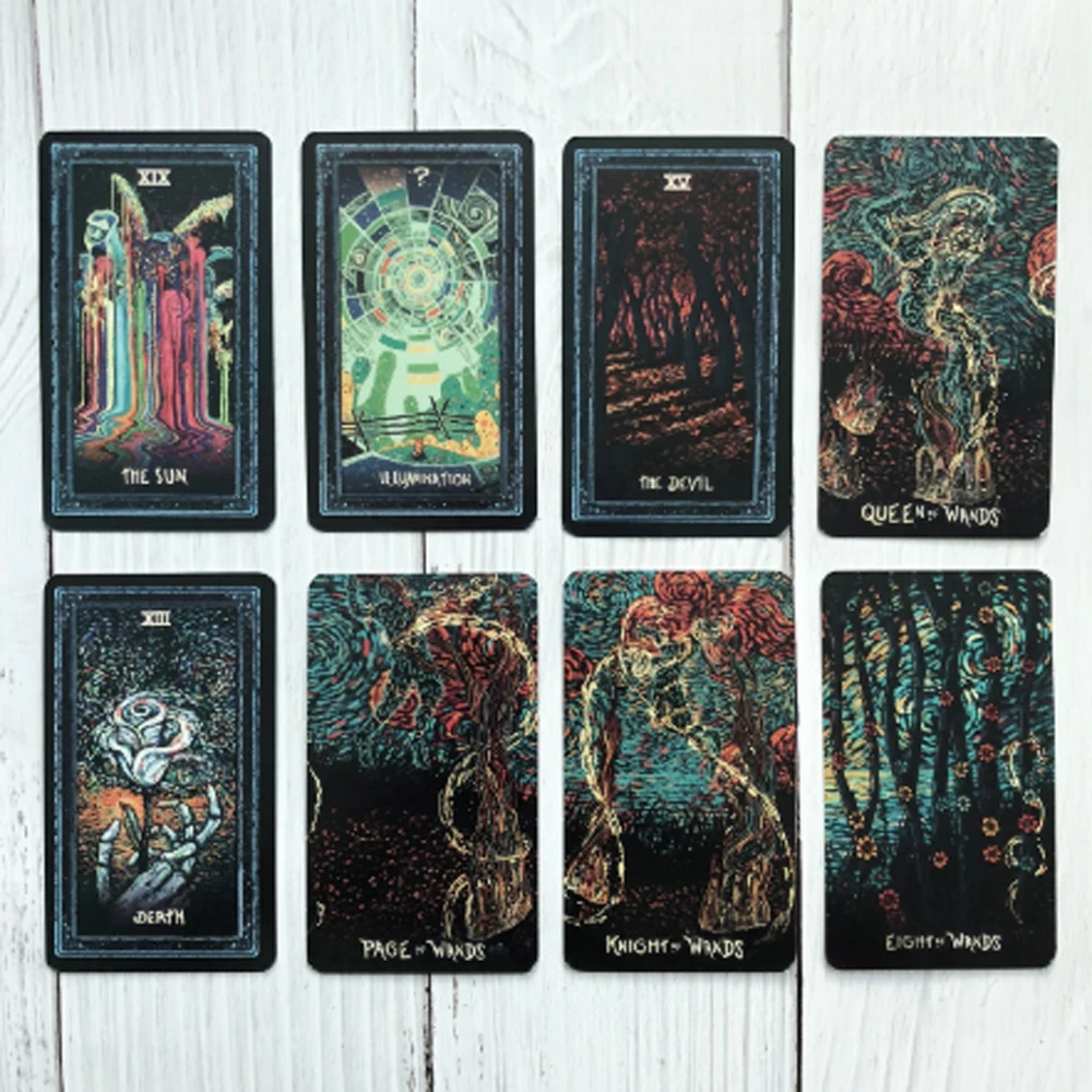 Prisma Visions tarot deck английская версия серебряное гадание игральные карты, настольные игры для магии the gathering 78-card