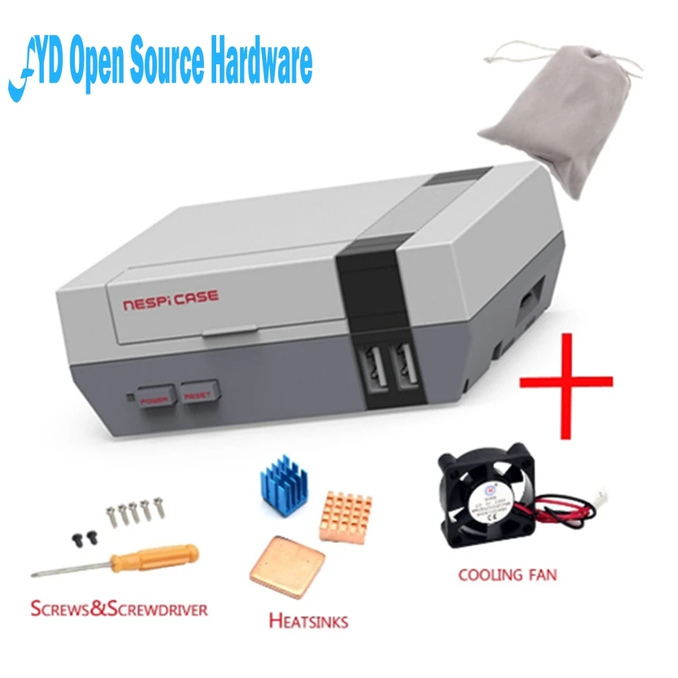 

1set Mini NES NESPI CASE Retroflag Case with Cooling Fan Designed for Raspberry Pi 3 / 2 / B+