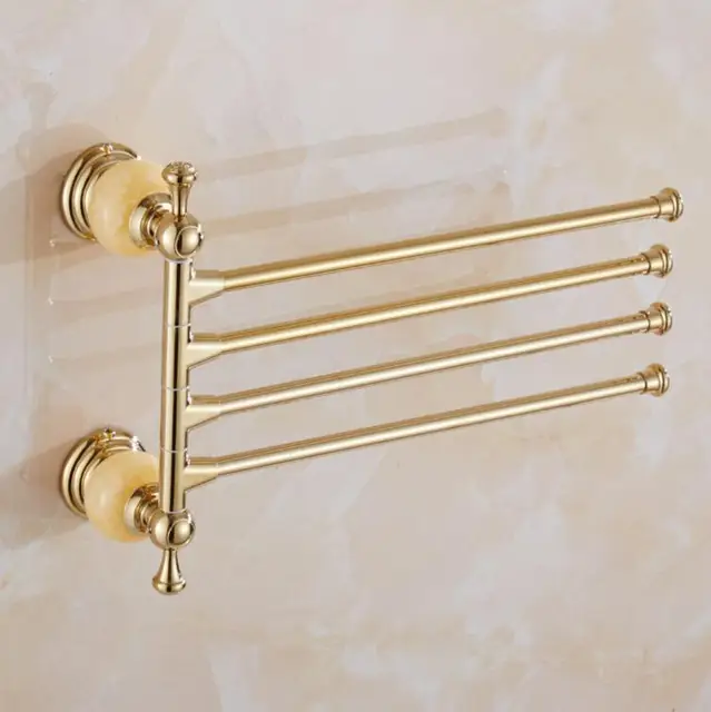 Golden Polished Brass &Jade Bathroom accessories Bath Hardware Set