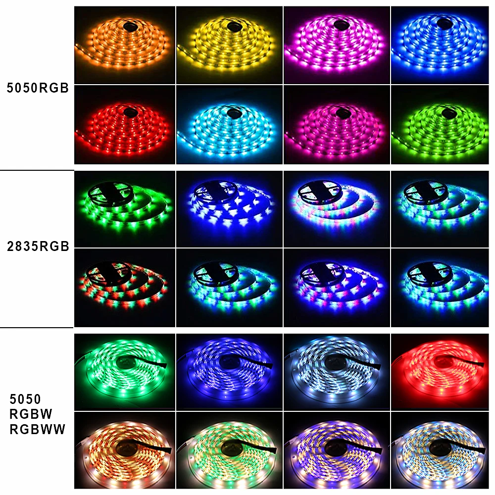 5050 RGB Светодиодные ленты 12V Водонепроницаемый с регулируемой яркостью Гибкая неоновая лампа Fita светодиодный RGB Тира светодиодный WiFi 24 клавиши/Bluetooth/2,4G пульт дистанционного управления в комплекте