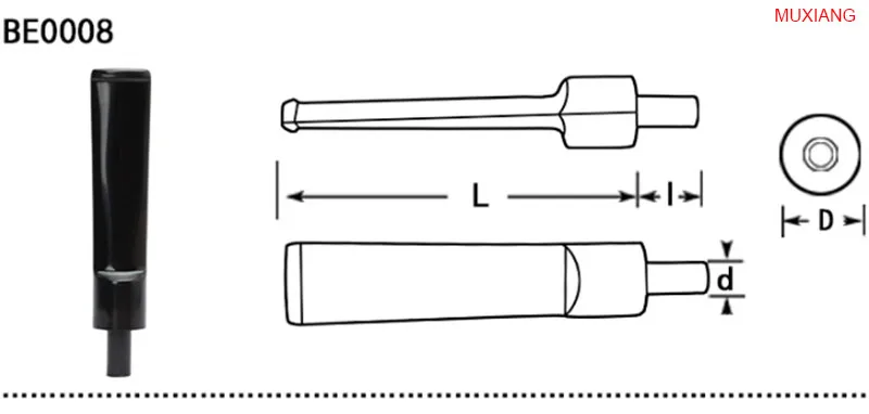 08 muxiang straight acrylic mouthpiece good quality tobacco pipe nozzle fit with 3 mm filter
