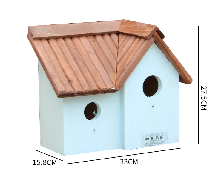 Антикоррозийные Деревянные Птичье гнездо декоративные наружные Дворовые птичьи клетки деревянные воробьи попугай птица домашние Принадлежности для домашних животных палатка для птиц - Цвет: 33x15.8x27.5cm