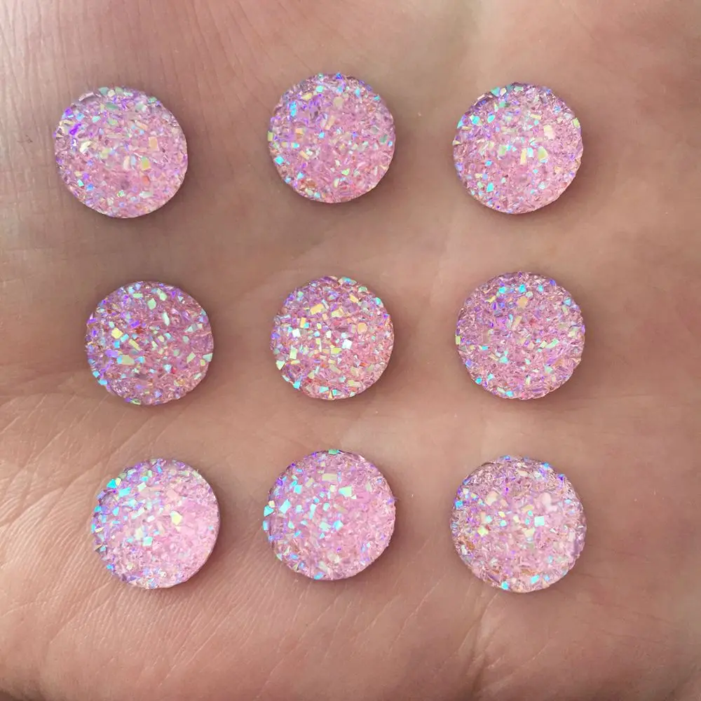 

DIY craft buttons 125PCS 14mm mineral surface flatback round resin home decoration K084*5