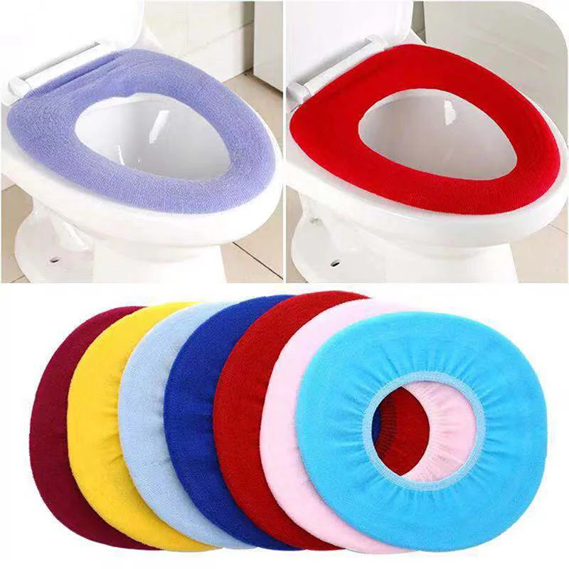 Toilet Seat Cover Bathroom Accessories Set Mat Warm Soft Toilet Cover Seat Lid Pad Bathroom Closestool Protector