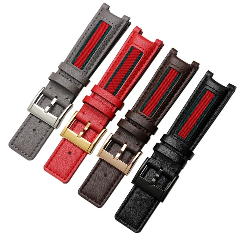 Fashion striped strap Watch strap notched YA133206 18*9mm 20*11.5mm 22