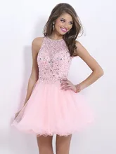 B010 Heißer A-line Prinzessin Kleid Sleeveless Halfter Knielangen Prom Short Perlen Tüll Rüschen Homecoming Kleider 2017