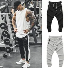 Фирменные летние мужские штаны для фитнеса, эластичные дышащие спортивные штаны, серые штаны на завязках, штаны на молнии, Pantalon, Homme