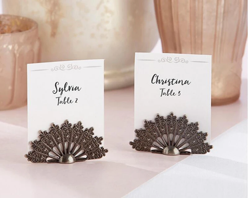 Porte Cartes Vintage En Forme D Eventail 10 Pieces Nom Numero De Table Pour Decoration De Lieu De Mariage D Anniversaire Aliexpress