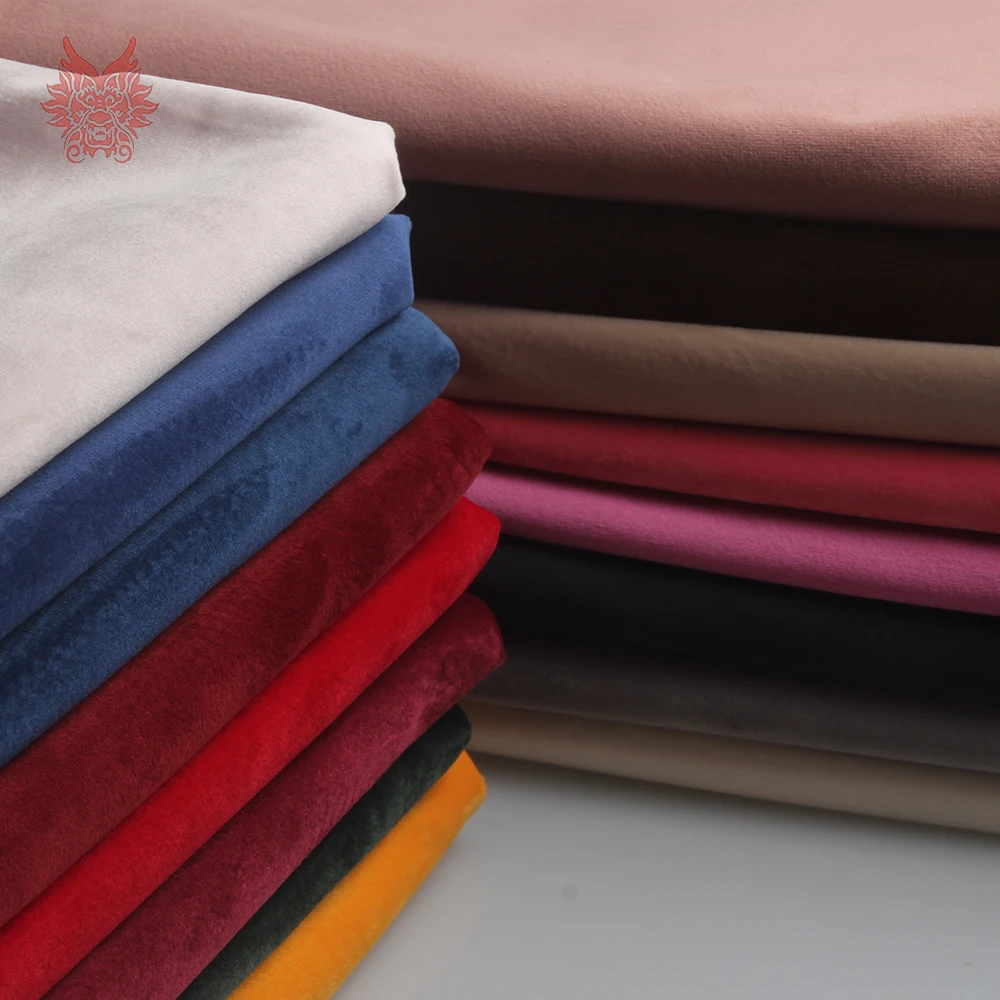 

Cheap Chinese fabric weighted velvet fabric for winter dress coat multi color solid velour telas tecidos stoffen tissu SP5606