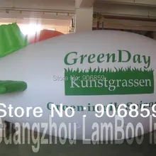 Лидер продаж 4 метров в длину надувные белый дирижабль с зелеными крыльями/ваш логотип будет надеть/DHL хорошее качество