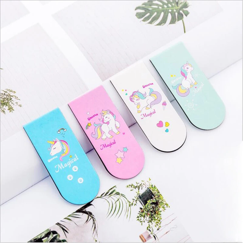 1 шт. Новые Креативные канцелярские принадлежности Единорог Закладка-магнит Магнитная закладка с рисунками из мультфильмов мини-папка для книг офисные и школьные принадлежности