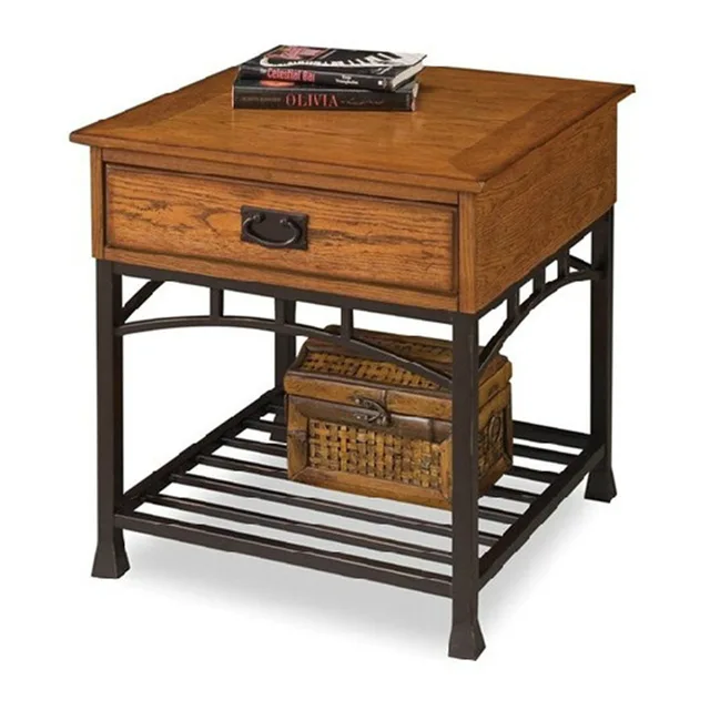 American Country Past Retro Style Wrought Iron Nightstand American Country Past Retro Style Wrought Iron Nightstand Bedside Table