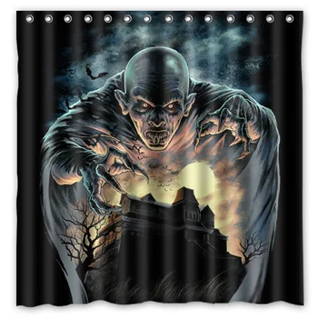 

Hot New 180 x 180cm Salem's Lot Print Waterproof Fabric Bathroom Shower Curtain With Curtain Hooks Rings Free Shipping