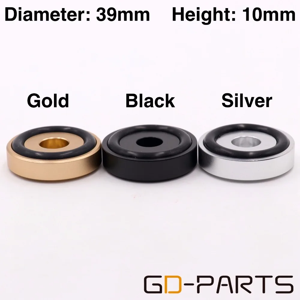 

4PCS 39x10mm Silver Gold Black Machined Solid Aluminum DAC Turntable Radio CD AMP Speaker Cabinet Isolation Feet Pad Stand Cones