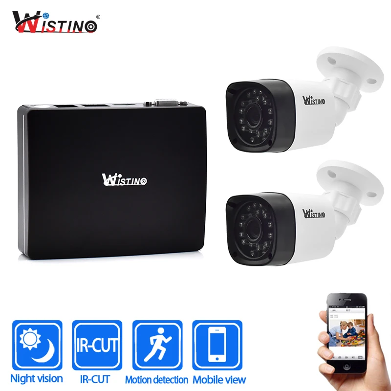 Камера Наружного видеонаблюдения Wistino 1080P 4 канала NVR IP ночное видение Onvif |