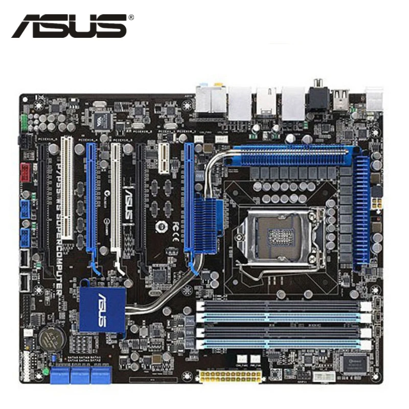 

ASUS P7P55 WS Supercomputer Motherboard LGA 1156 DDR3 16GB For Intel P55 Desktop Mainboard Systemboard PCI-E X16 Used AMI BIOS
