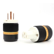 Viborg Pure copper us power connector IEC Female AC Power extension cable plug hifi viborg high end pure copper eu power cable plug mains ac schuko power adapter electric power connector 250v 16a hifi audio diy