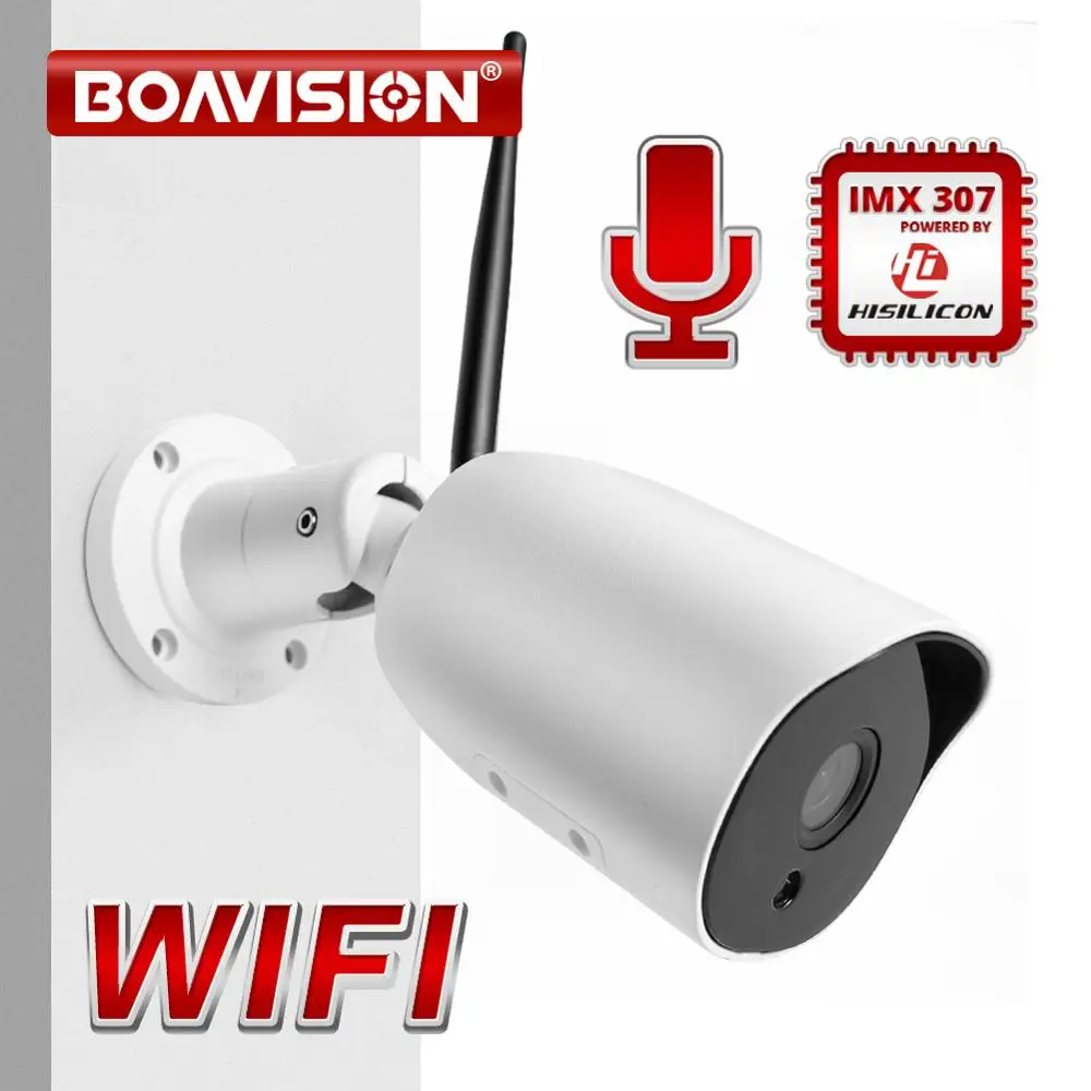 

Wifi IP Camera 1080P Outdoor Waterproof IP66 2MP Wireless Security Camera Metal Two Way Audio IR 20M P2P Bullet Camera ONVIF