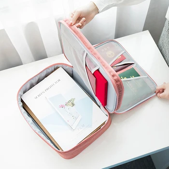 

Travel Double Layer Waterproof Document Package Multi-functional Cloth Organized Zip Bag Business Briefcases Handbag Accessories
