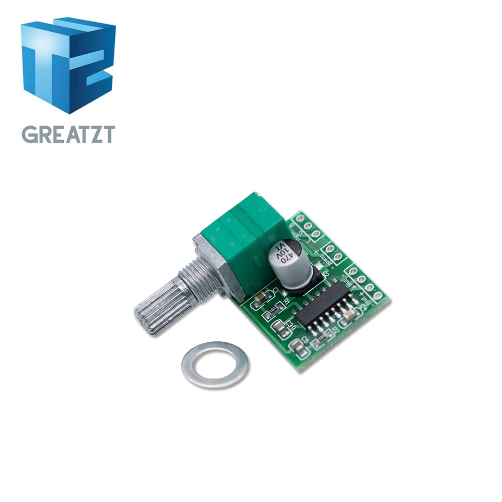 

GREATZT 1PCS PAM8403 mini 5V digital amplifier board with switch potentiometer can be USB powered