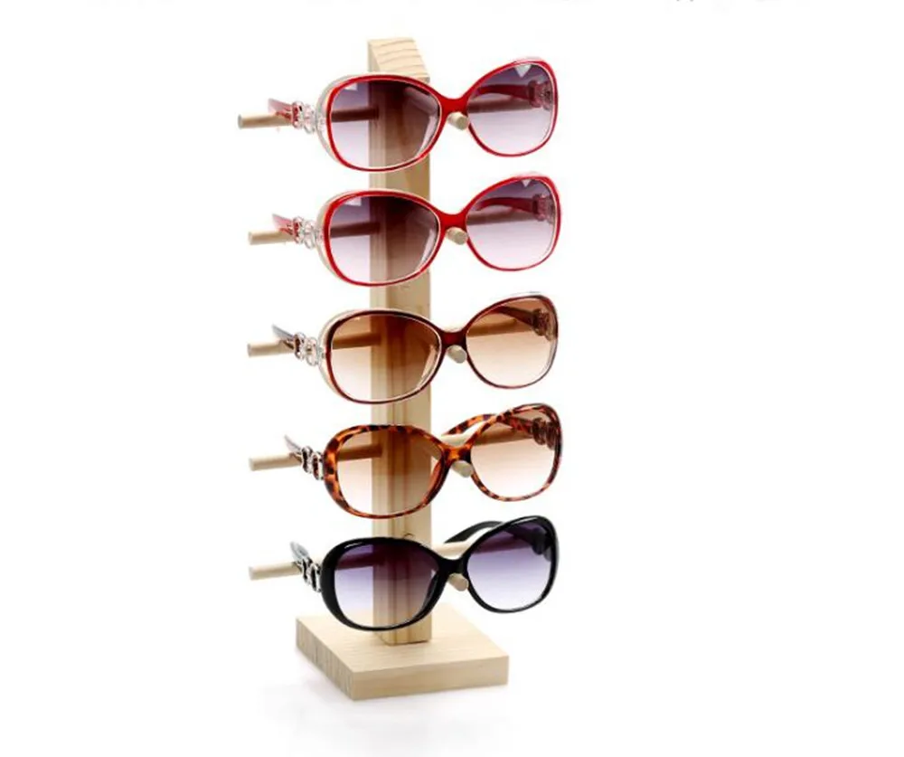  2/3/4/5/6 Layers Wood Sunglass Display Rack Shelf Eyeglasses Show Stand Jewelry Holder for Multi Pa
