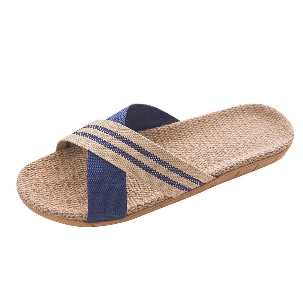 

JAYCOSIN Men Fashion Anti-slip Linen Slippers Women Home Indoor Open Toe Flat Shoes Beach Slippers Women Summer Sandals Slipper