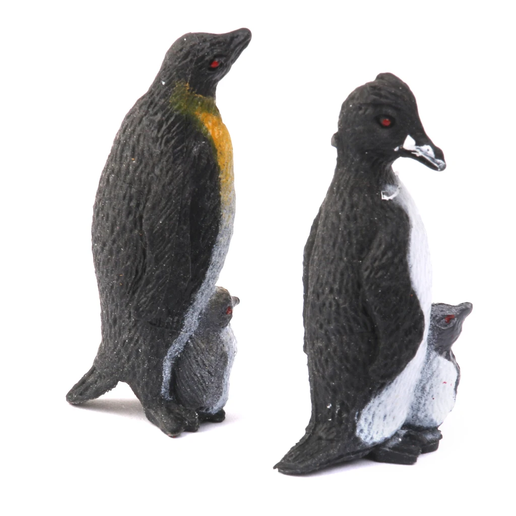 Vivid Penguin Model 8 Pieces Hard Rubber 4.5cm/1.77inch Animal Figure Display Kids Collectable Toy Imaginative Toy