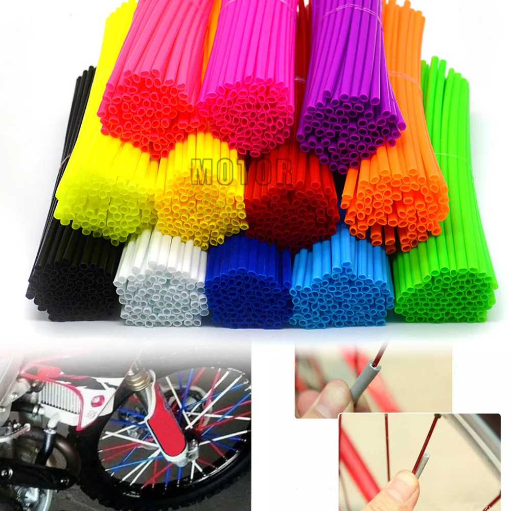 

Universal Mototrcycle Dirt Bike Wheel Spoke Skins Wrap Tube Decor For BMW Honda YAMAHA Kawasaki Suzuki Husqvarna Beta Sherco