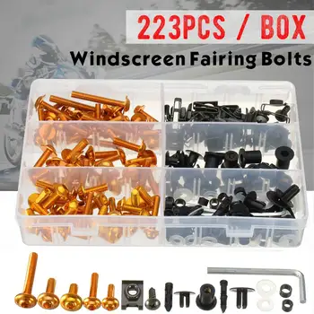 

223pcs Universal Motorcycle Windscreen Body Fairing Bolts Windshield Fastener Clips Screws For Honda/Yamaha/Suzuki