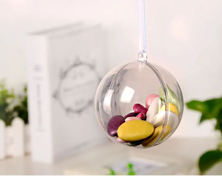 Decoraciones de Navidad openable transparente colgante bola de Navidad adornos de plástico transparente adornos de navidad regalo W8136 Decoraciones de Navidad openable transparente colgante bola de Navidad adornos de plástico transparente adornos de navidad regalo W8136