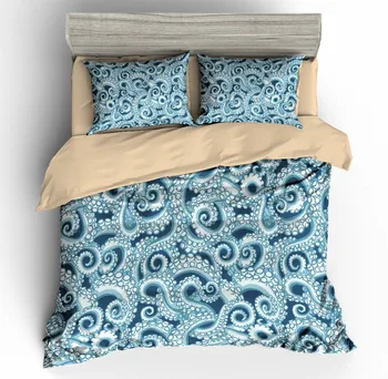 

Drop Shipping 3D Duvet Cover Sets Abstract Octopus Tentacles Hipster Element Hand Drawn Illustration 100% Microfiber Bedding Set