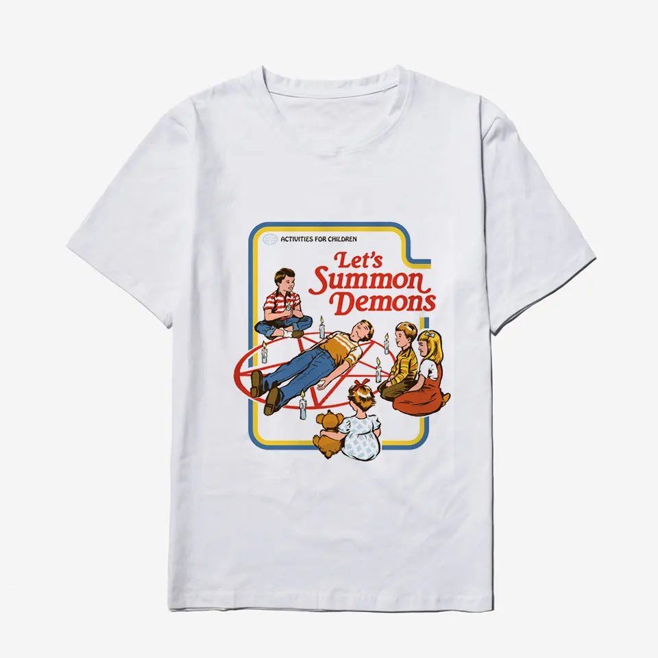 

Horror Story Tshirt Women Cotton Satan Demon Death Scary Evil Satanism Grim Casual Tops Short Sleeve T-shirt Women