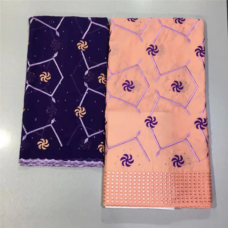

2018 High Quality African Cotton lace fabric New Design Nigerian lace fabric 5+2yards French lace fabric for dress HA194-2