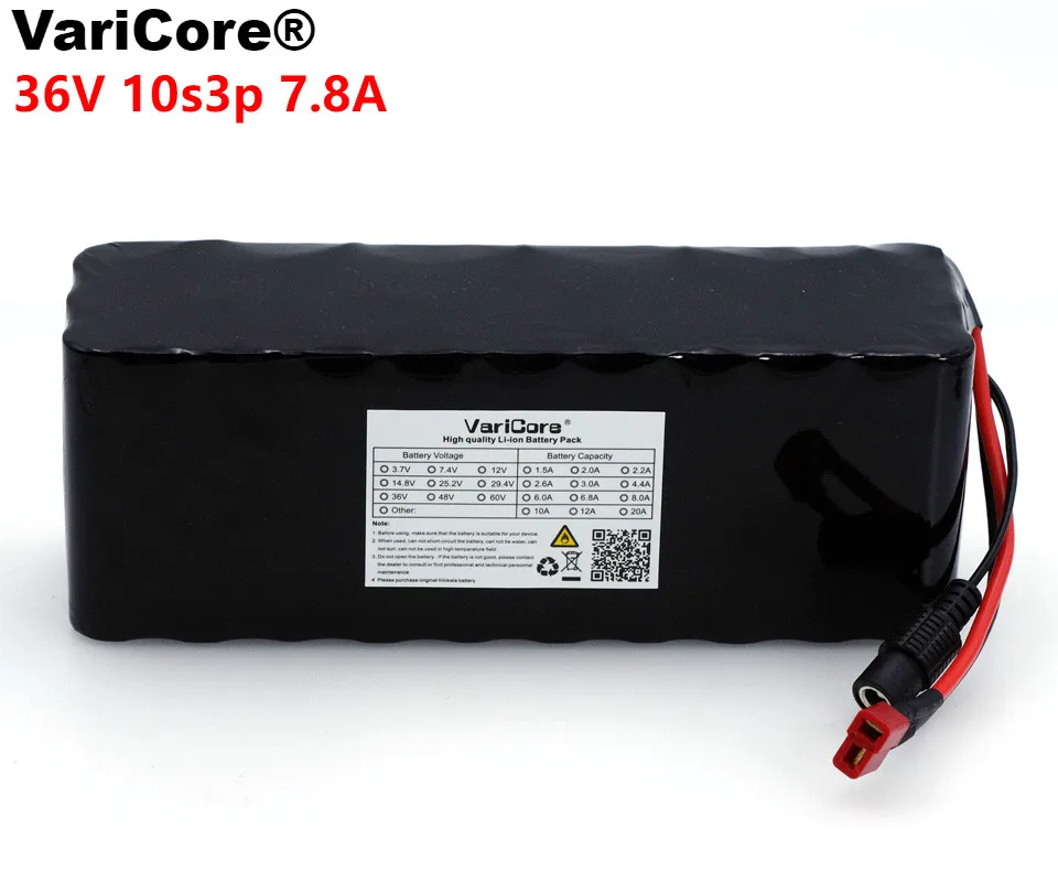 VariCore 36В 7.8Ah 10S3P 18650 аккумуляторная батарея модифицированные велосипеды