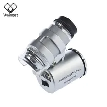 New Mini 60X Microscope LED Jewellery Loupe UV Currency Detector Portable Magnifier Magnifying Glass Eye Lens with LED Light