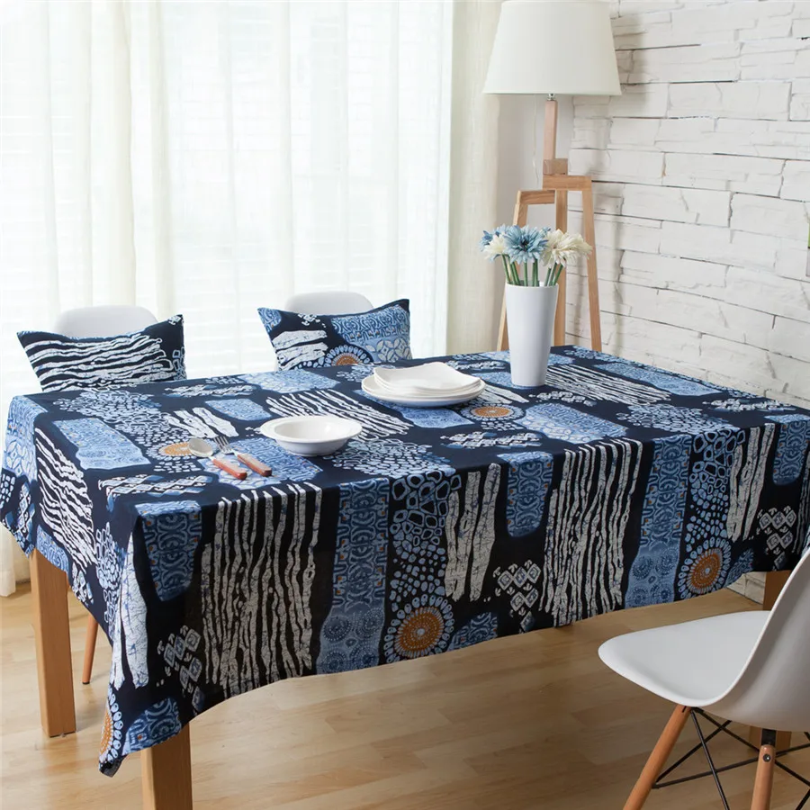  NarwalDate Linen Tablecloth Batik Mediterranean Bohemia Mexican Party Home Wedding Decor Rectangula