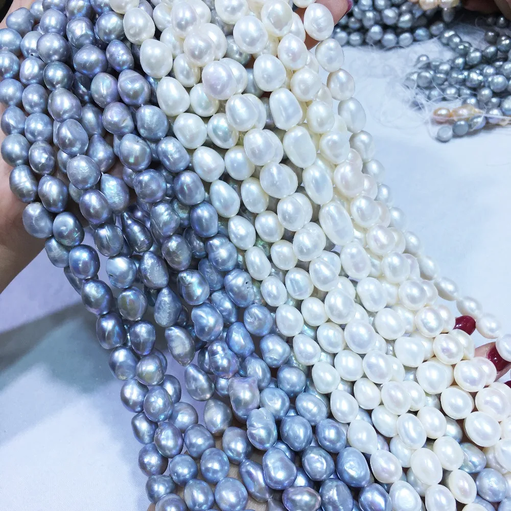 

Natural freshwater pearl high quality 36 cm perforated loose beads DIY ladies necklace bracelet production 11-12mm
